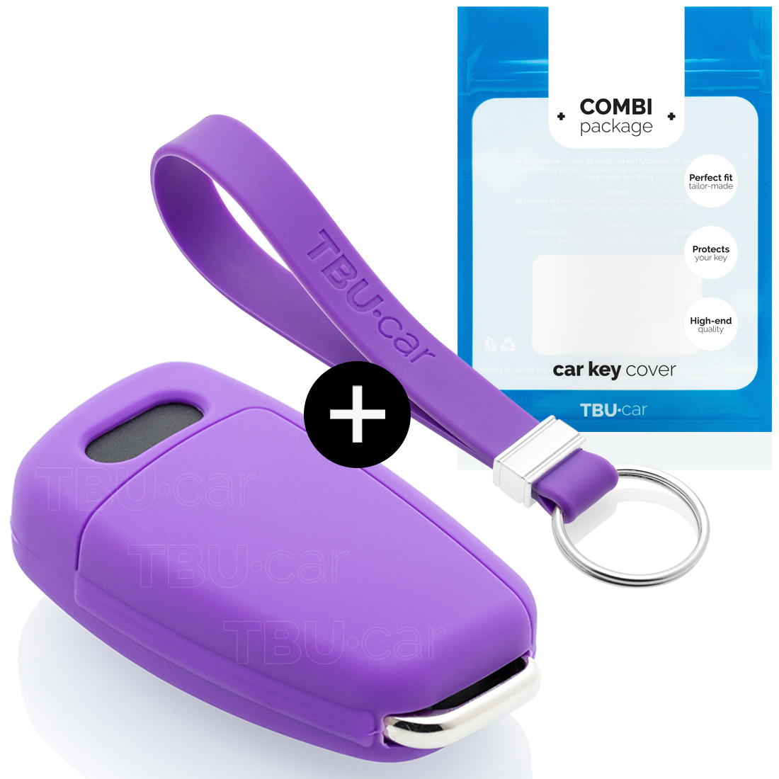 TBU car Audi Capa Silicone Chave do carro - Capa protetora - Tampa remota FOB - Roxo