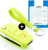 TBU car Audi Capa Silicone Chave do carro - Capa protetora - Tampa remota FOB - Verde lima