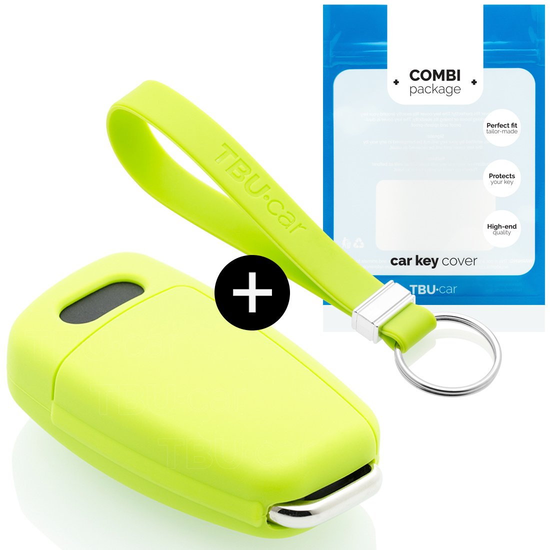 TBU car TBU car Car key cover compatible with Audi - Silicone Protective Remote Key Shell - FOB Case Cover - Lime green