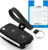 TBU car TBU car Car key cover compatible with Audi - Silicone Protective Remote Key Shell - FOB Case Cover - Black