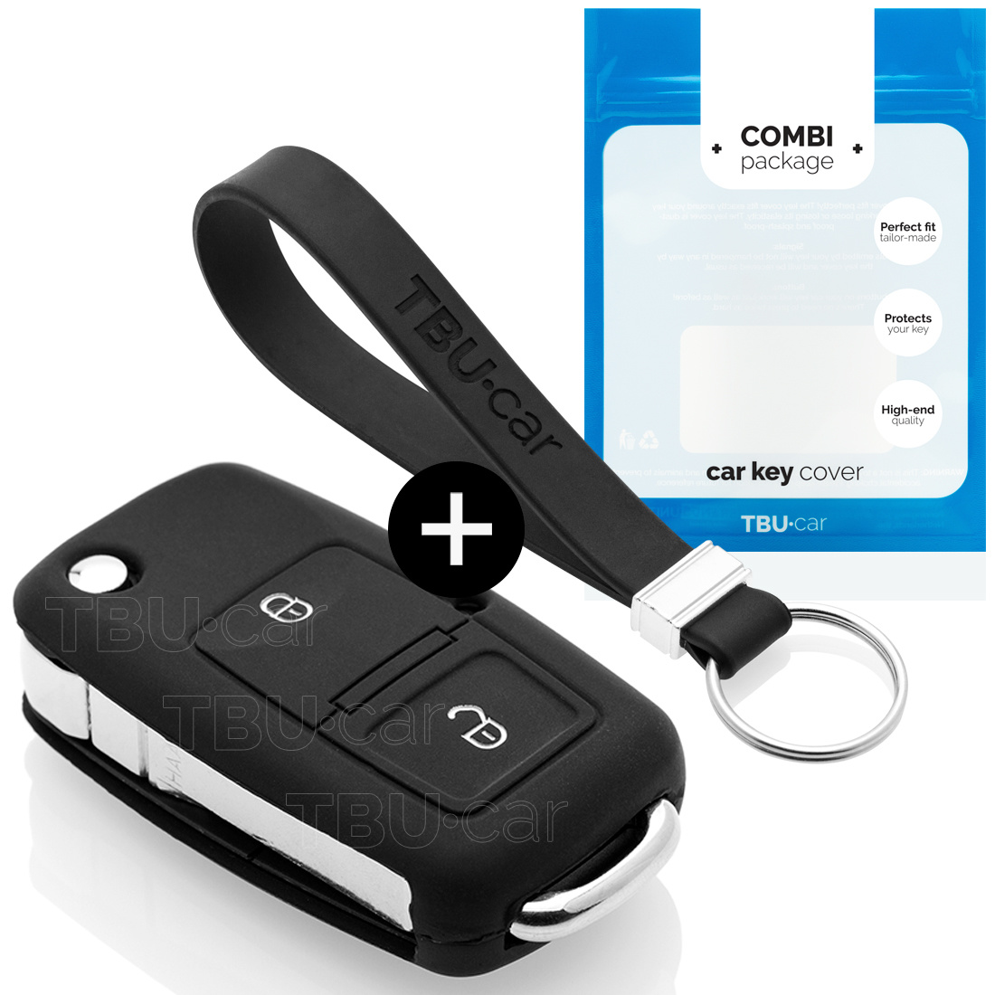 TBU car TBU car Car key cover compatible with Audi - Silicone Protective Remote Key Shell - FOB Case Cover - Black