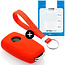Sleutel cover compatibel met Audi - Silicone sleutelhoesje - beschermhoesje autosleutel - Rood