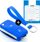 TBU car TBU car Car key cover compatible with Audi - Silicone Protective Remote Key Shell - FOB Case Cover - Blue