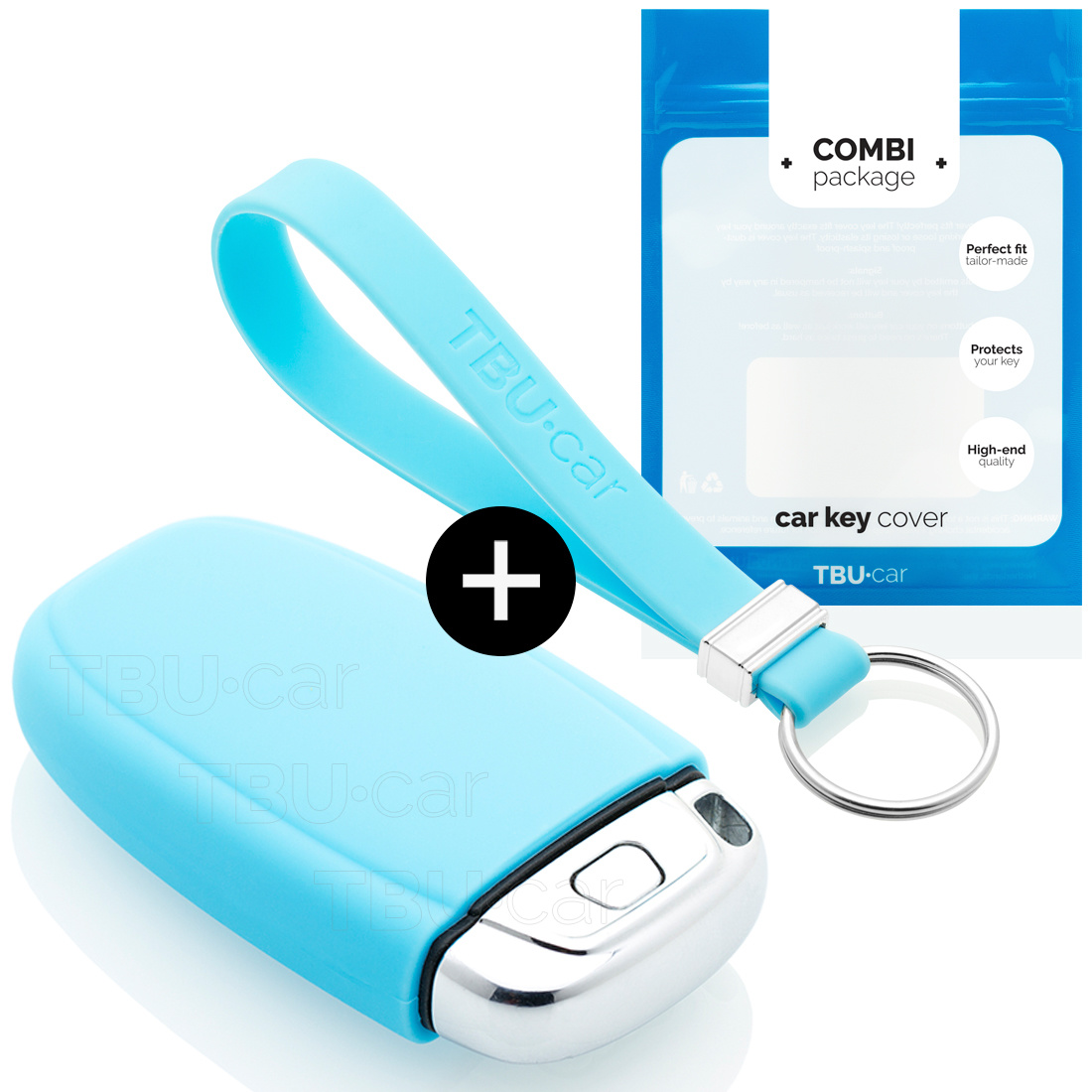 TBU car TBU car Car key cover compatible with Audi - Silicone Protective Remote Key Shell - FOB Case Cover - Light Blue