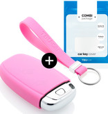 TBU car TBU car Funda Carcasa llave compatible con Audi - Funda de Silicona - Cover de Llave Coche - Rosa