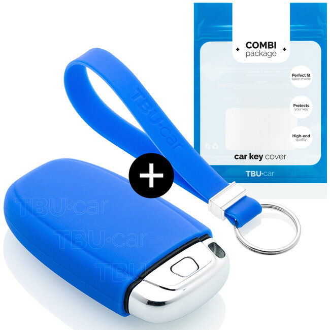 Funda Carcasa llave compatible con Audi - Funda de Silicona - Cover de Llave Coche - Azul