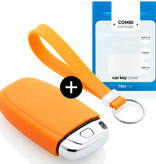 TBU car TBU car Funda Carcasa llave compatible con Audi - Funda de Silicona - Cover de Llave Coche - Naranja