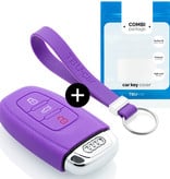 TBU car TBU car Car key cover compatible with Audi - Silicone Protective Remote Key Shell - FOB Case Cover - Purple