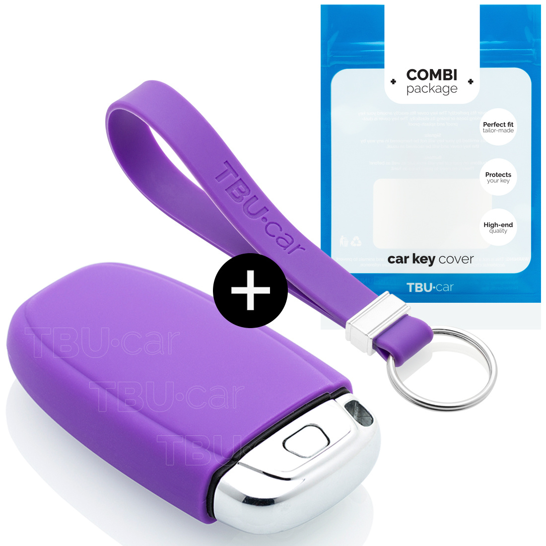 TBU car TBU car Funda Carcasa llave compatible con Audi - Funda de Silicona - Cover de Llave Coche - Violeta