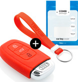 TBU car Audi Capa Silicone Chave do carro - Capa protetora - Tampa remota FOB - Vermelho