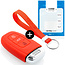 Capa para chave do carro compatível com Audi - Capa Protetora de Chave Remota de Silicone - Tampa Remota FOB - Vermelho