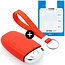 Housse de Protection clé compatible avec Audi - Coque Cover Housse étui en Silicone - Rouge