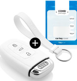 TBU car TBU car Car key cover compatible with Audi - Silicone Protective Remote Key Shell - FOB Case Cover - White