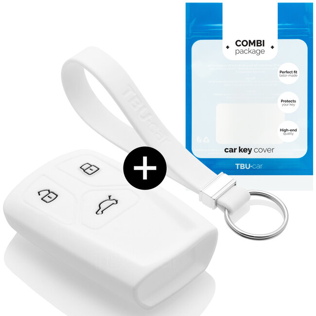 Funda Carcasa llave compatible con Audi - Funda de Silicona - Cover de Llave Coche - Blanco