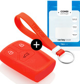 TBU car Audi Capa Silicone Chave do carro - Capa protetora - Tampa remota FOB - Vermelho