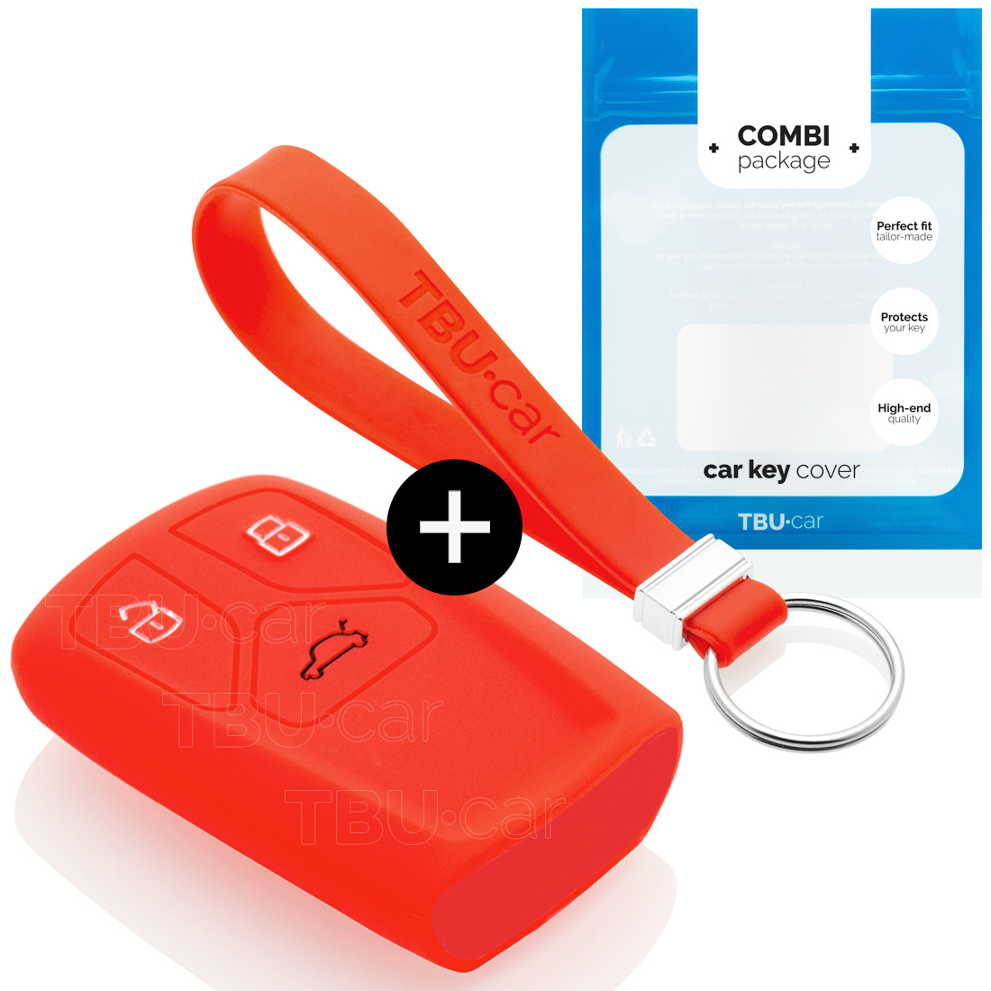 TBU car TBU car Car key cover compatible with Audi - Silicone Protective Remote Key Shell - FOB Case Cover - Red