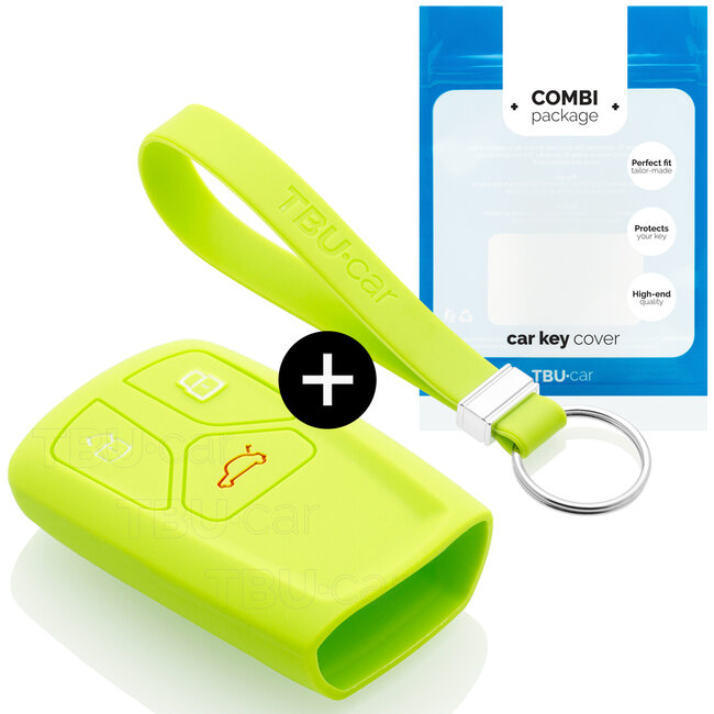 Funda Carcasa llave compatible con Audi - Funda de Silicona - Cover de Llave Coche - Verde lima