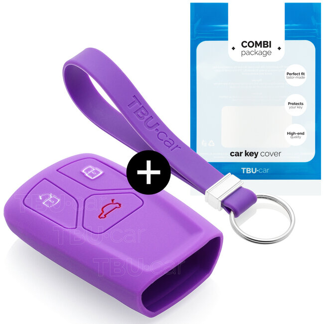 Funda Carcasa llave compatible con Audi - Funda de Silicona - Cover de Llave Coche - Violeta