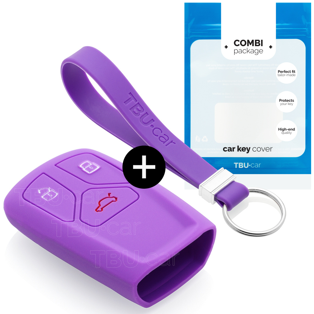 TBU car TBU car Car key cover compatible with Audi - Silicone Protective Remote Key Shell - FOB Case Cover - Purple