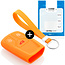Capa para chave do carro compatível com Audi - Capa Protetora de Chave Remota de Silicone - Tampa Remota FOB - Laranja