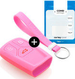 TBU car TBU car Funda Carcasa llave compatible con Audi - Funda de Silicona - Cover de Llave Coche - Rosa