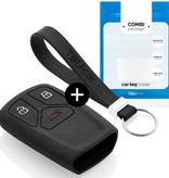 TBU car TBU car Autoschlüssel Hülle kompatibel mit Audi 3 Tasten (Keyless Entry) - Schutzhülle aus Silikon - Auto Schlüsselhülle Cover in Schwarz