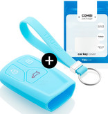 TBU car TBU car Car key cover compatible with Audi - Silicone Protective Remote Key Shell - FOB Case Cover - Light Blue