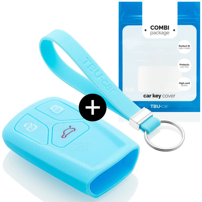 Sleutel cover compatibel met Audi - Silicone sleutelhoesje - beschermhoesje autosleutel - Lichtblauw