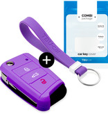 TBU car Audi Capa Silicone Chave do carro - Capa protetora - Tampa remota FOB - Roxo