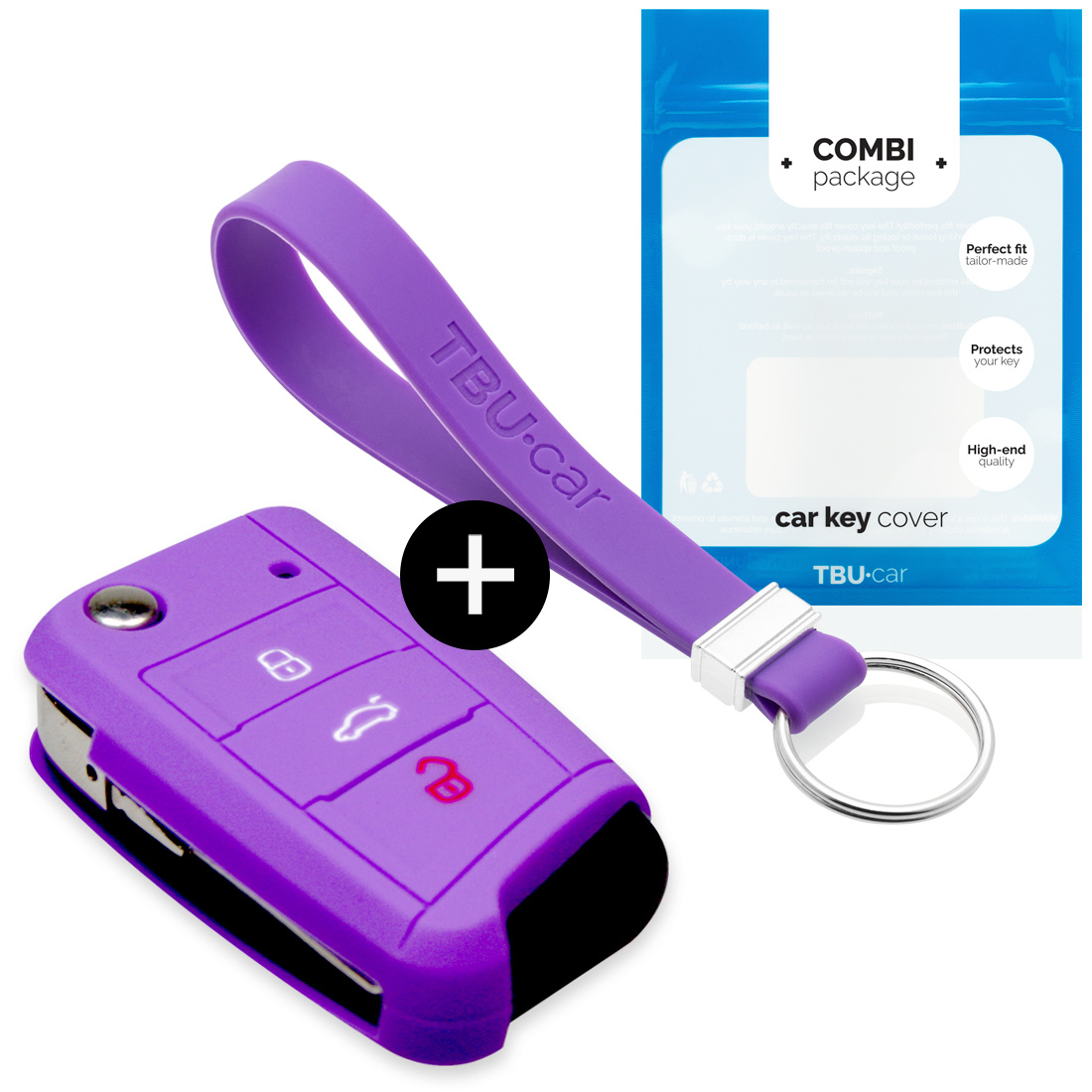 TBU car Audi Capa Silicone Chave do carro - Capa protetora - Tampa remota FOB - Roxo