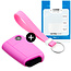Capa para chave do carro compatível com Audi - Capa Protetora de Chave Remota de Silicone - Tampa Remota FOB - Rosa