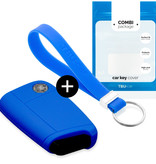 TBU car TBU car Car key cover compatible with Audi - Silicone Protective Remote Key Shell - FOB Case Cover - Blue