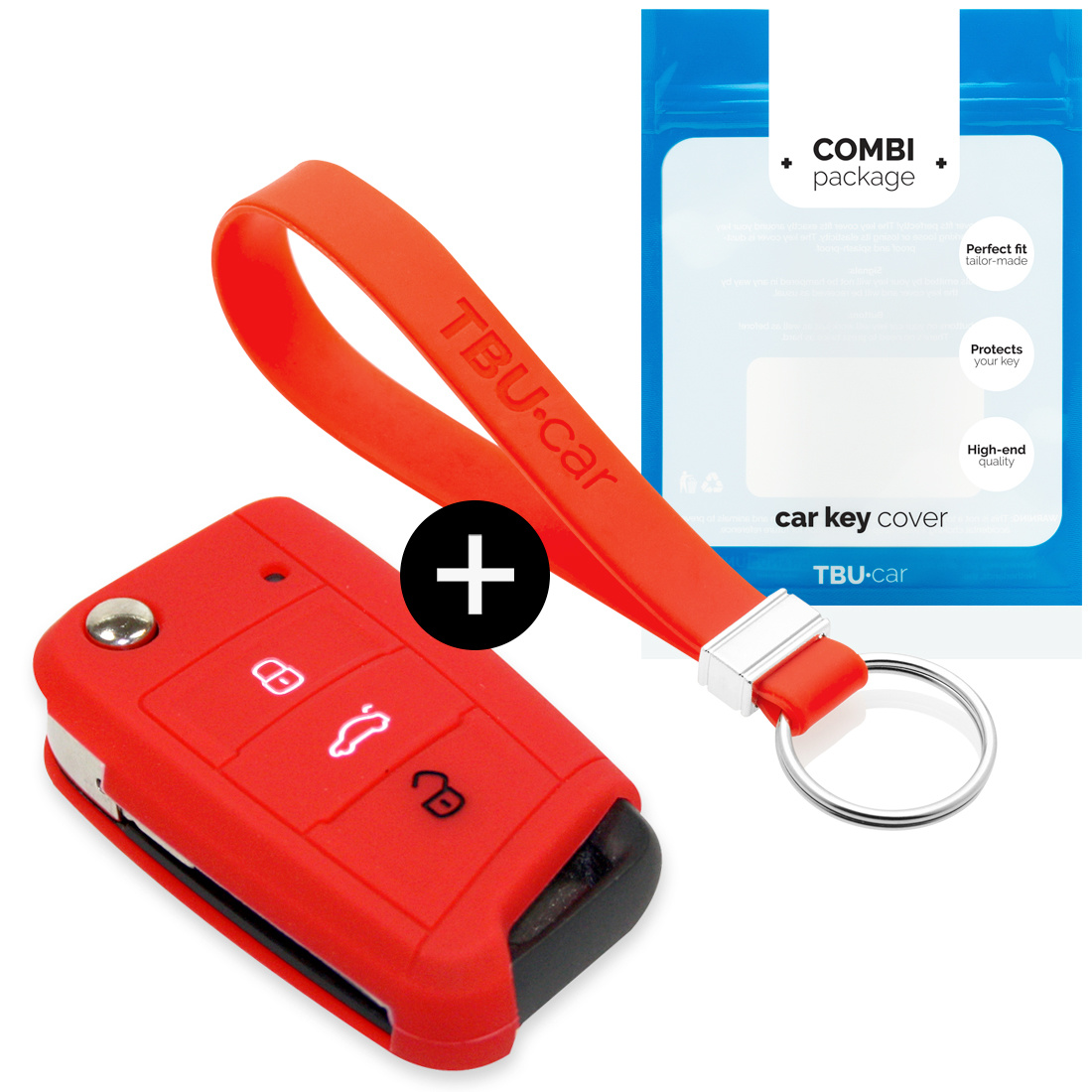 TBU car TBU car Car key cover compatible with Audi - Silicone Protective Remote Key Shell - FOB Case Cover - Red