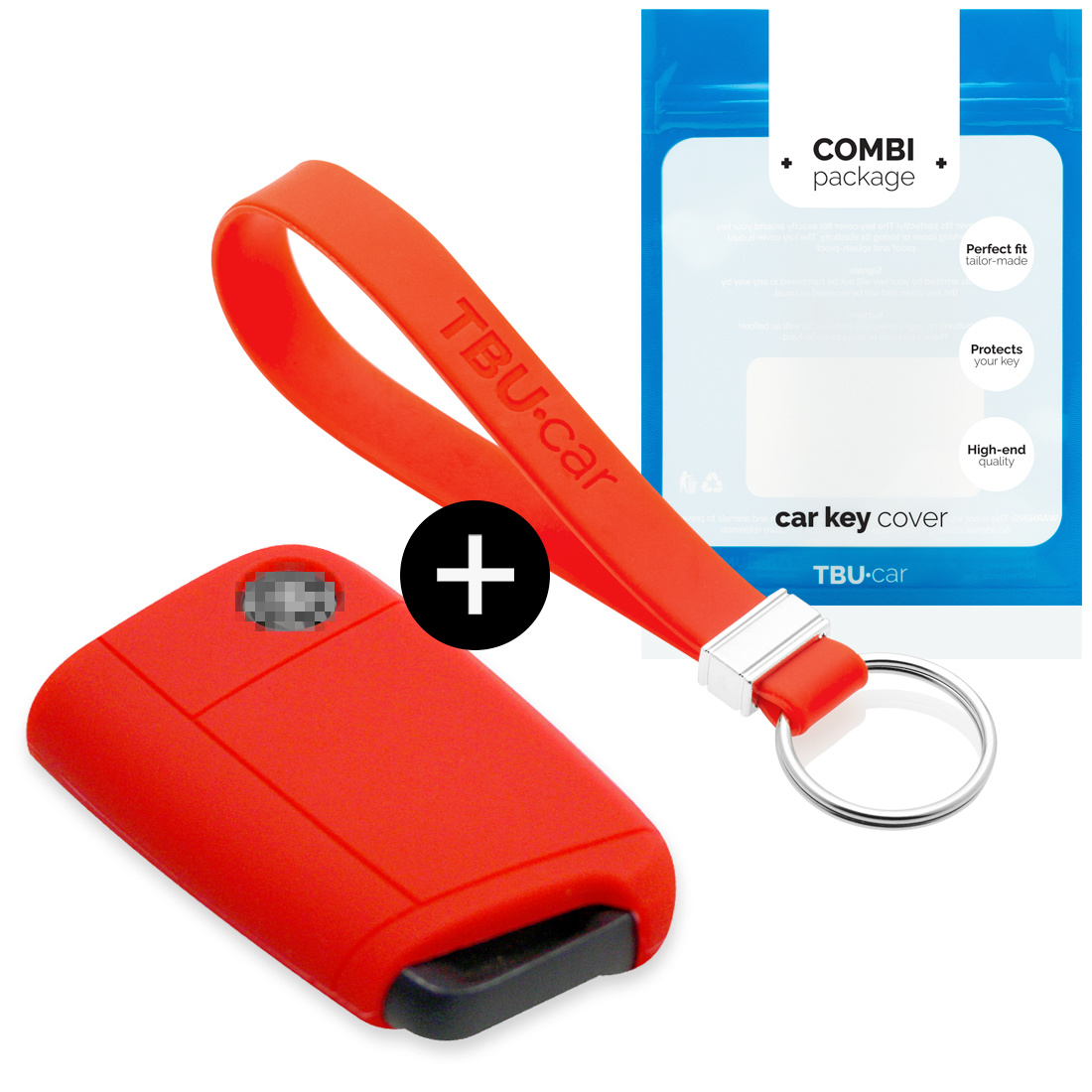 TBU car TBU car Car key cover compatible with Audi - Silicone Protective Remote Key Shell - FOB Case Cover - Red