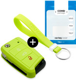 TBU car TBU car Car key cover compatible with Audi - Silicone Protective Remote Key Shell - FOB Case Cover - Lime green