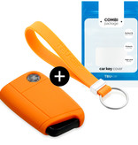 TBU car TBU car Car key cover compatible with Audi - Silicone Protective Remote Key Shell - FOB Case Cover - Orange