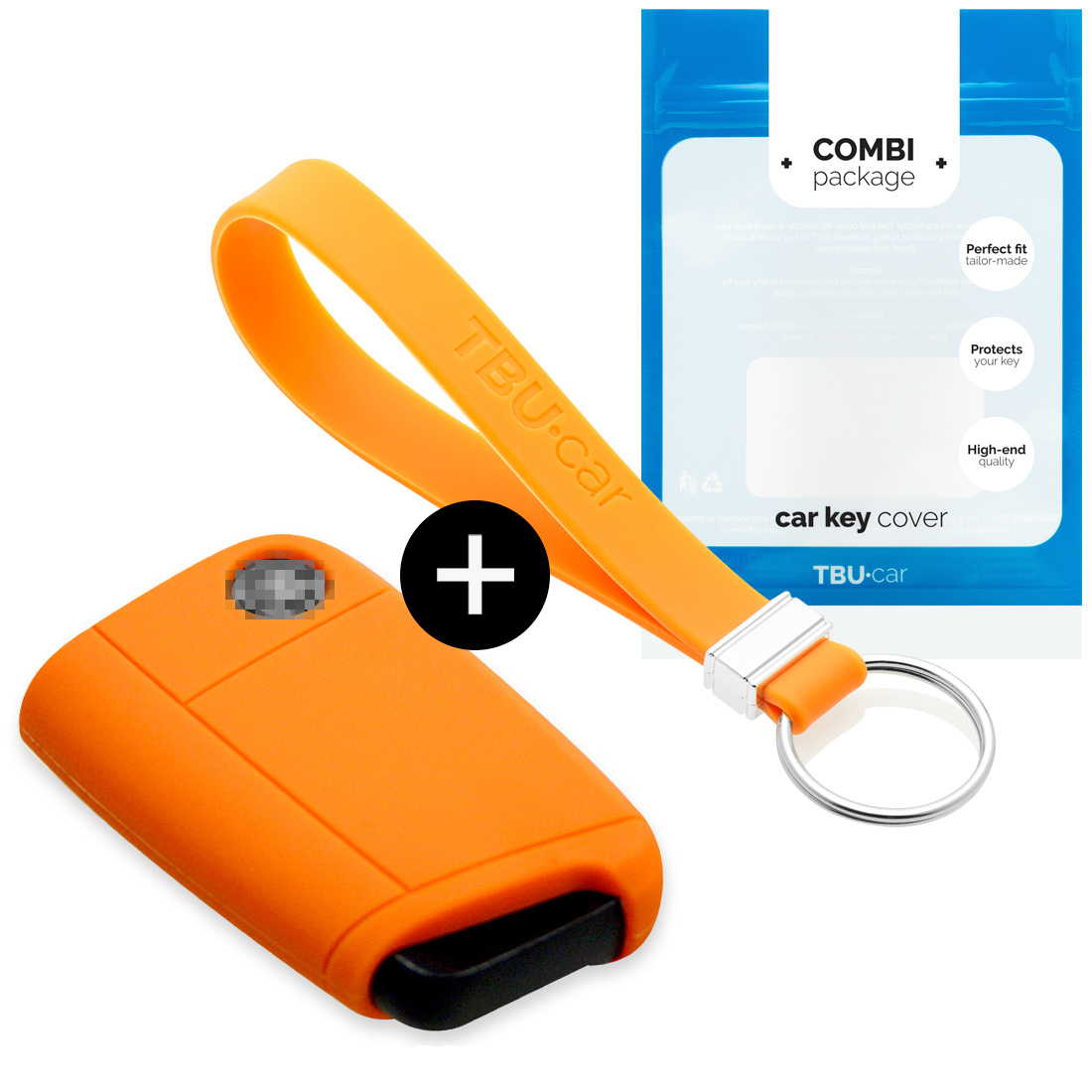 TBU car TBU car Car key cover compatible with Audi - Silicone Protective Remote Key Shell - FOB Case Cover - Orange