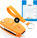 TBU car TBU car Funda Carcasa llave compatible con Audi - Funda de Silicona - Cover de Llave Coche - Naranja