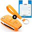 Capa para chave do carro compatível com Audi - Capa Protetora de Chave Remota de Silicone - Tampa Remota FOB - Laranja