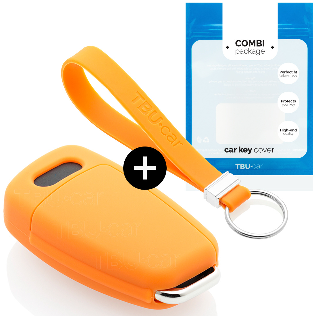 TBU car TBU car Funda Carcasa llave compatible con Audi - Funda de Silicona - Cover de Llave Coche - Naranja