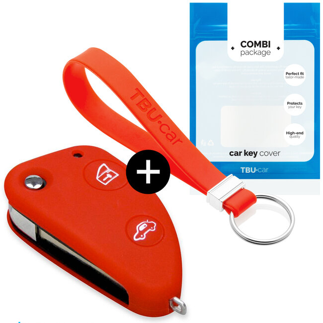 Housse de Protection clé compatible avec Alfa Romeo - Coque Cover Housse étui en Silicone - Rouge