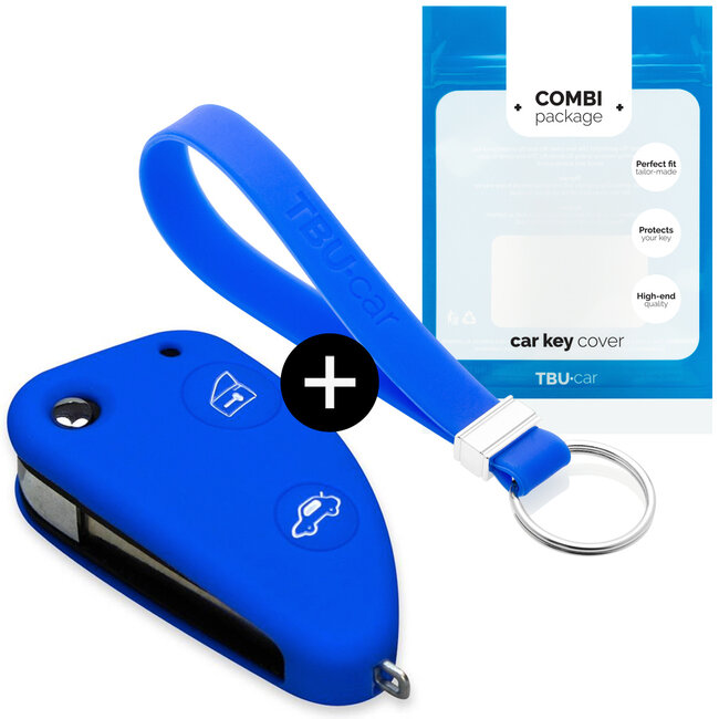 Cover chiavi auto compatibile con Alfa Romeo - Copertura protettiva - Custodia Protettiva in Silicone - Blu