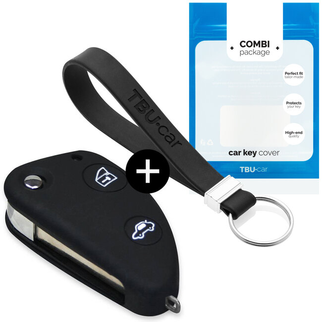 Funda Carcasa llave compatible con Alfa Romeo - Funda de Silicona - Cover de Llave Coche - Negro