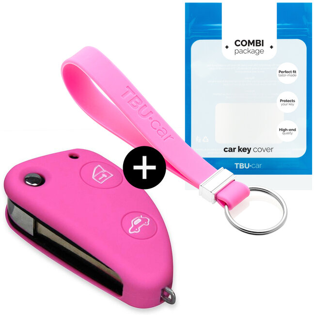 Housse de Protection clé compatible avec Alfa Romeo - Coque Cover Housse étui en Silicone - Rose