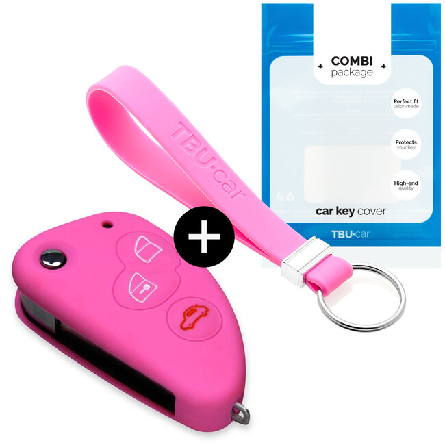 Cover chiavi auto compatibile con Alfa Romeo - Copertura protettiva - Custodia Protettiva in Silicone - Rosa