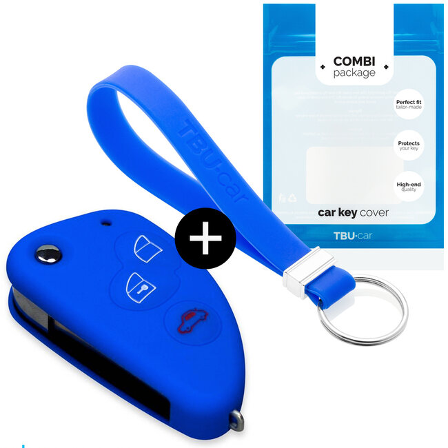 Cover chiavi auto compatibile con Alfa Romeo - Copertura protettiva - Custodia Protettiva in Silicone - Blu