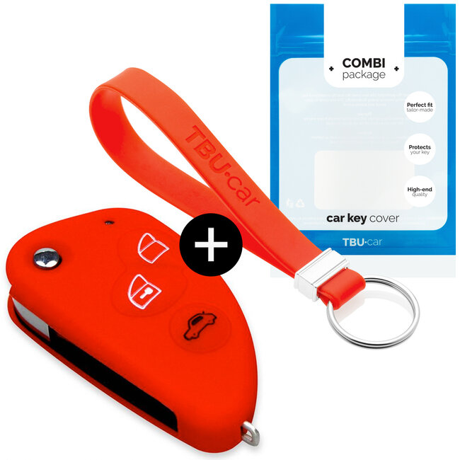 Capa para chave do carro compatível com Alfa Romeo - Capa Protetora de Chave Remota de Silicone - Tampa Remota FOB - Vermelho