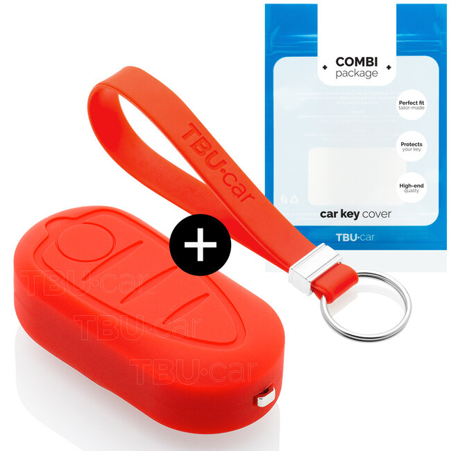 Funda Carcasa llave compatible con Alfa Romeo - Funda de Silicona - Cover de Llave Coche - Rojo