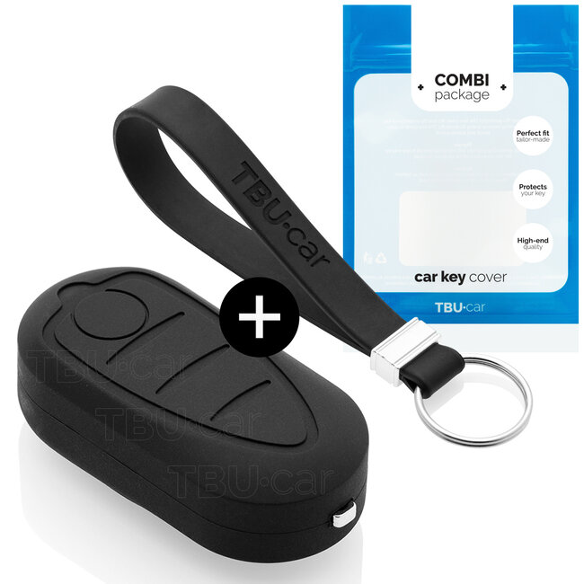 Car key cover compatible with Alfa Romeo - Silicone Protective Remote Key Shell - FOB Case Cover - Black