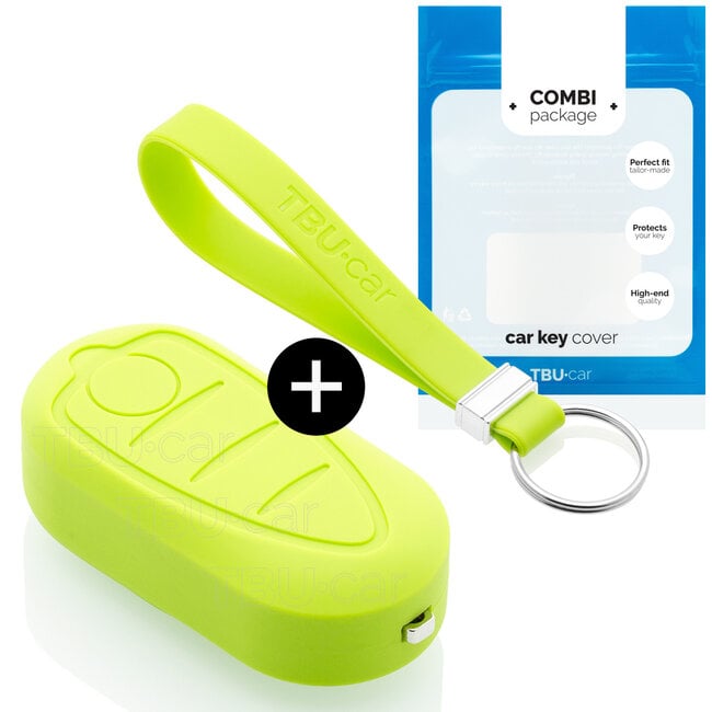 Cover chiavi auto compatibile con Alfa Romeo - Copertura protettiva - Custodia Protettiva in Silicone - Verde lime